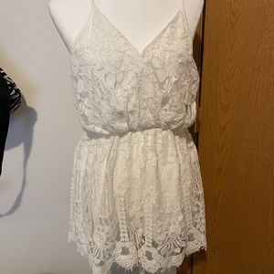 Floral lace romper